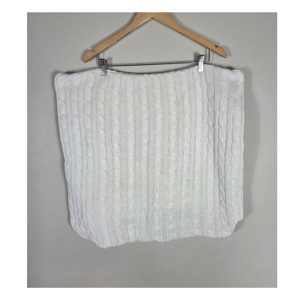 Pottery Barn Cream Cable Knit Pillow Cover 22 X 22"